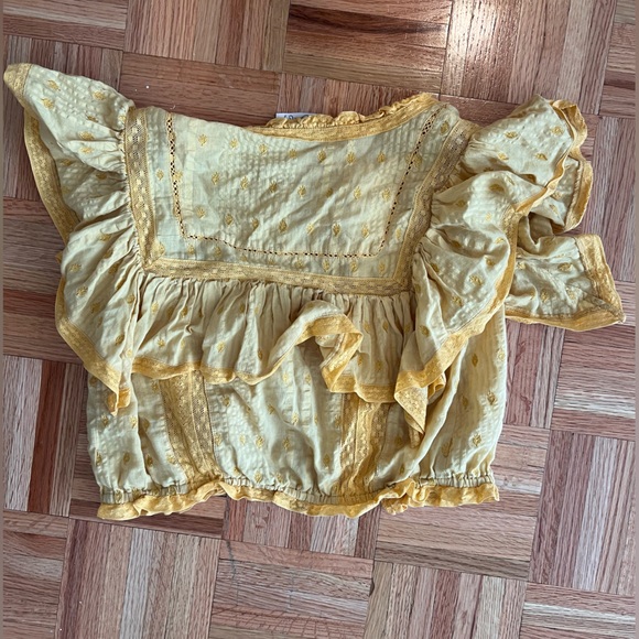 Loveshackfancy Crew Neck Short Sleeve Crop Top - Picture 4 of 4